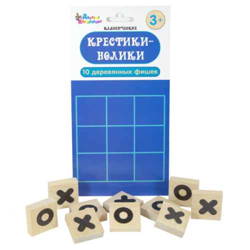 Игра настольная Крестики-нолики (деревянные фишки) фото в интернет-магазине Glasker фото 2