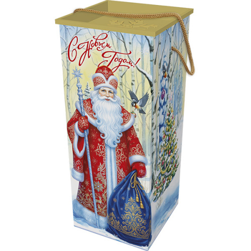 Коробка с металлизированной крышкой "Хрустальная зима", 800г
