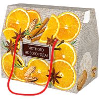 Коробка-Кейс (шнурки-ручки) "Апельсинки", 700г