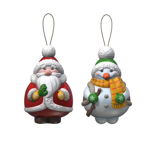 Роспись ёлочных игрушек "Дед Мороз и Снеговик" фото в интернет-магазине Glasker фото 3