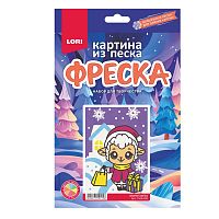 Фреска. Картина из песка "Зимняя овечка"